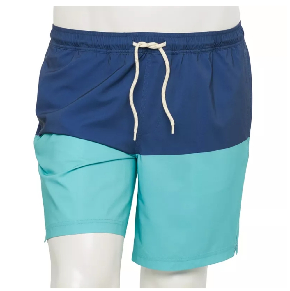Trinity Coast Swim Trunks Navy and Teal 3XB
